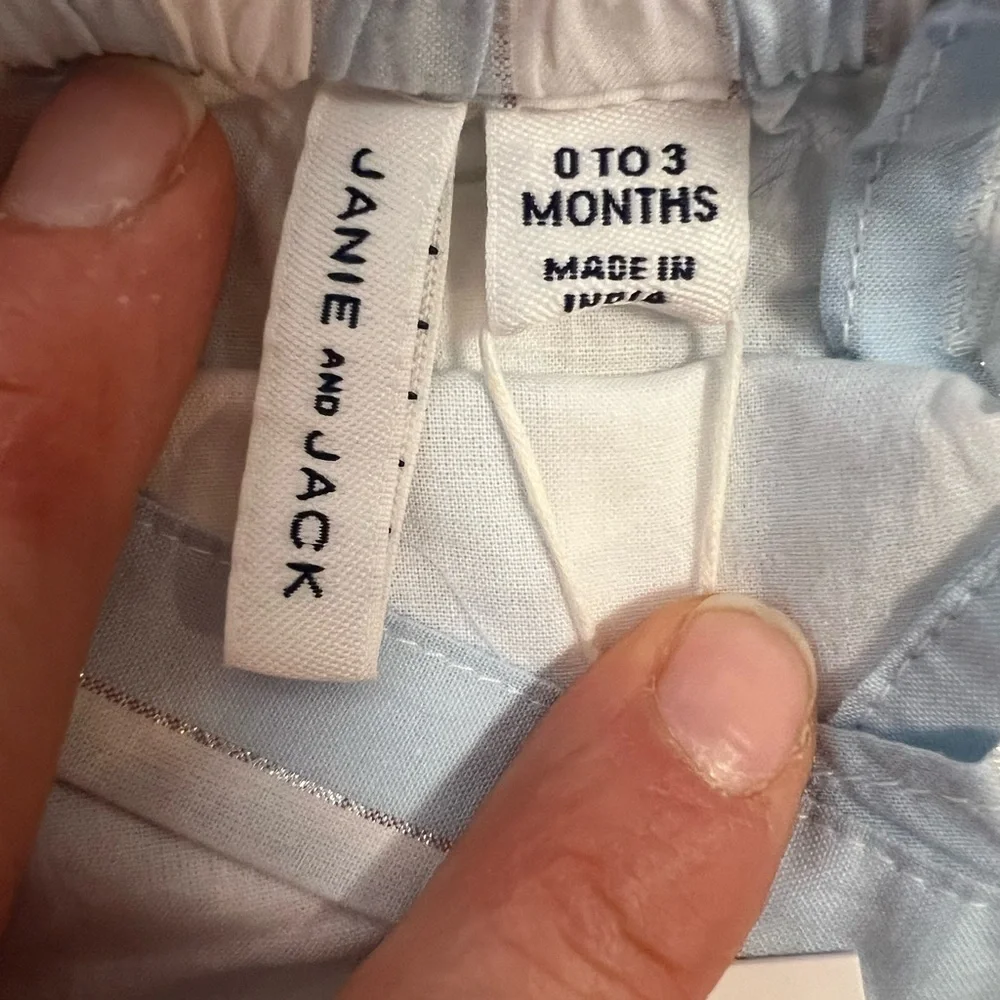 Janie and Jack blue, white and silver onesie NWT size 0-3 months
